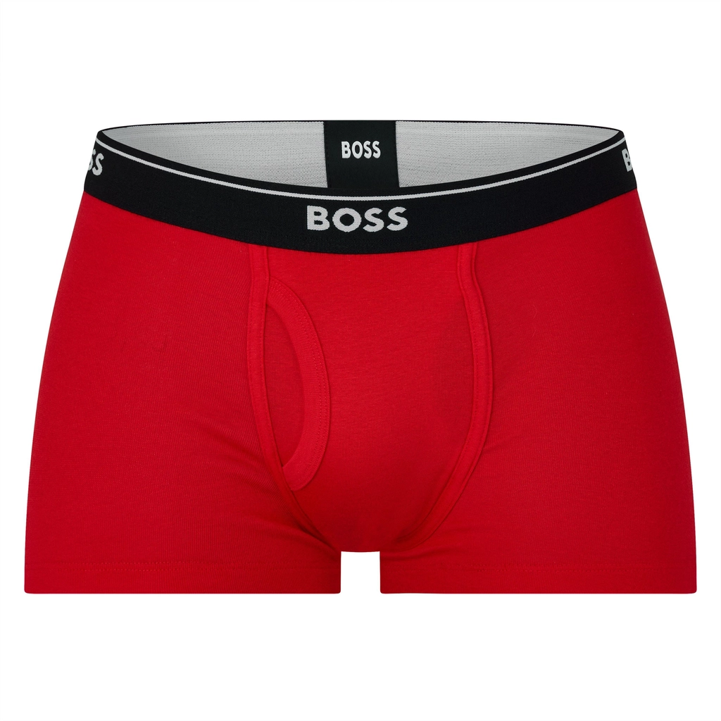 Hugo Boss 2 Pack Logo Waistband Trunks - Black/Red